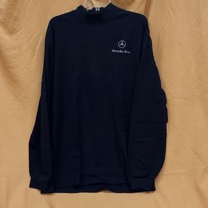New Mercedes-Benz Mens Black Mock Turtleneck, Large